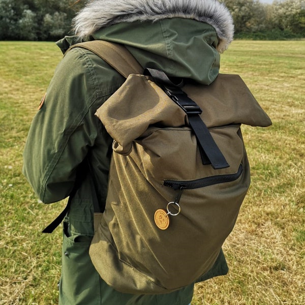 Recycled Backpack Rolled-top Camping Rucksack