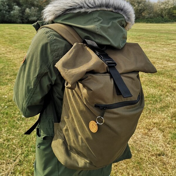 Recycled Backpack Rolled-top Camping Rucksack