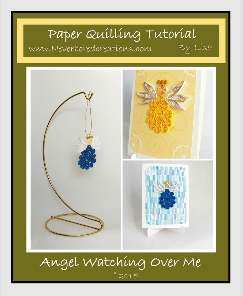 DIY Pattern: Angel Watching Over Me Paper Filigree quilling image 1