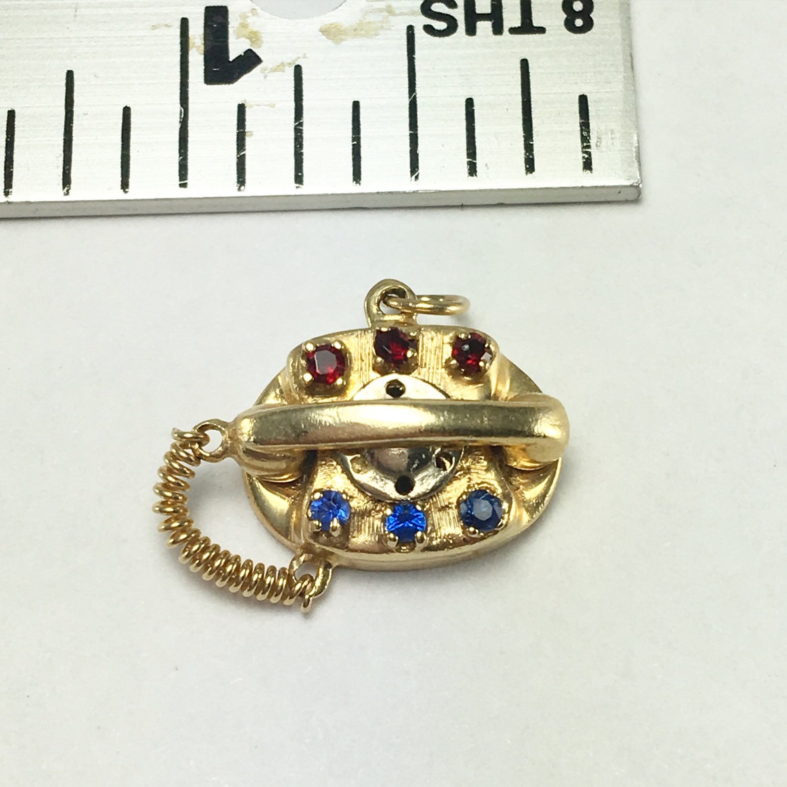 14K Yellow Gold Vintage Telephone Charm / Telephone Pendant Etsy