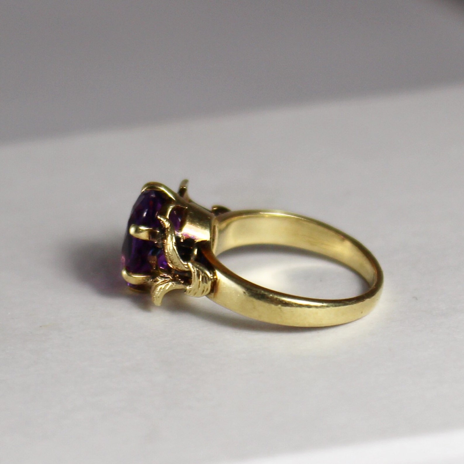 Vintage Amethyst Gold Ring / Vintage Amethyst Ring size 4 | Etsy