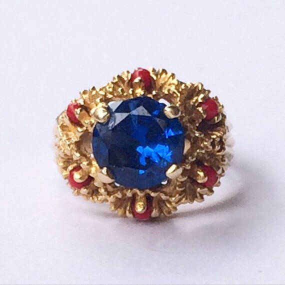 Tropical Cocktail Ring / Vintage Gold Cocktail Rin