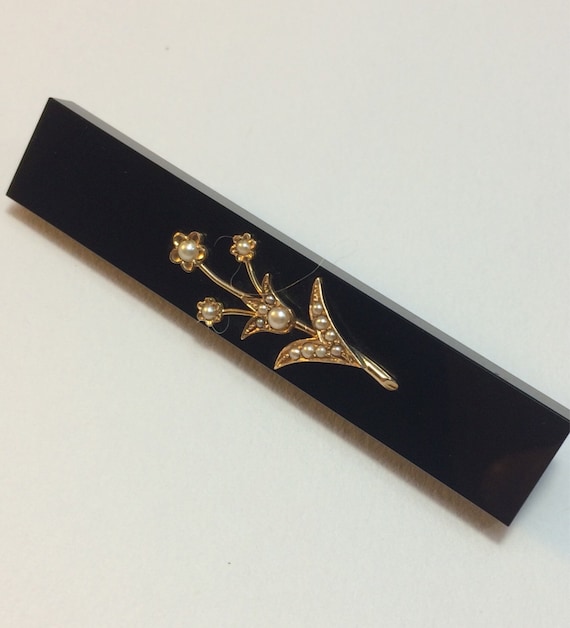 Victorian Mourning Pin / Whidby Jet / Mourning Bro