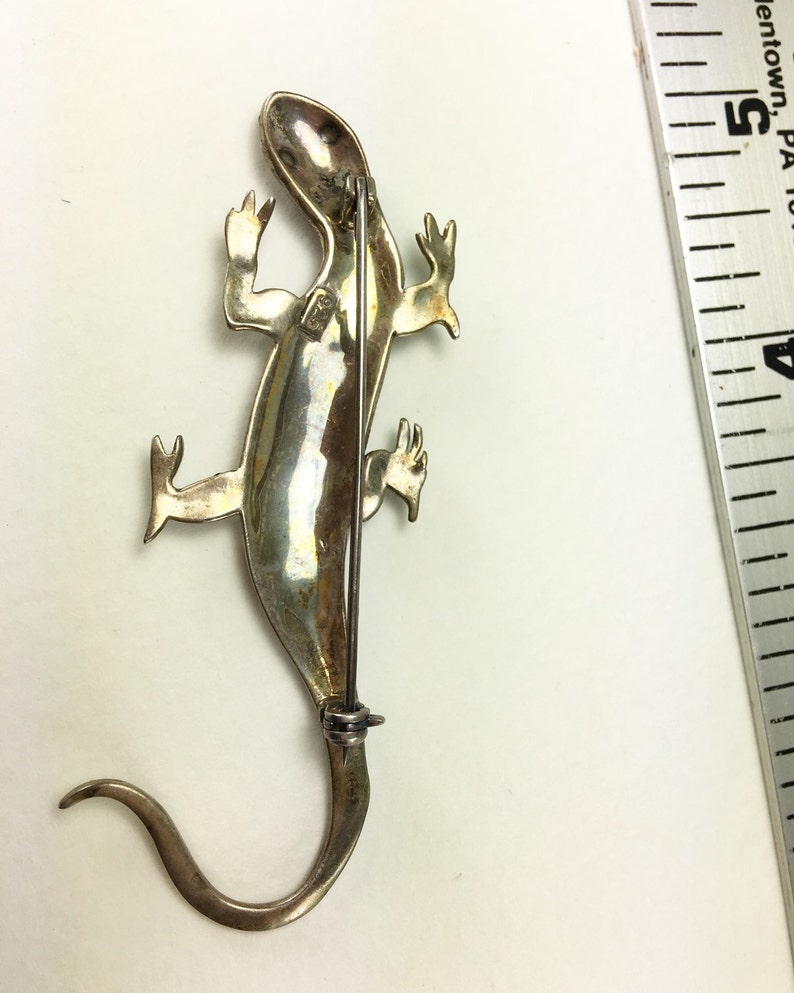 Sterling Silver and Marcasite Vintage Salamander Brooch / - Etsy