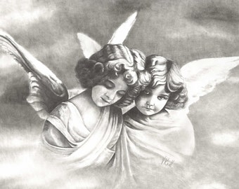 angel pencil drawing etsy