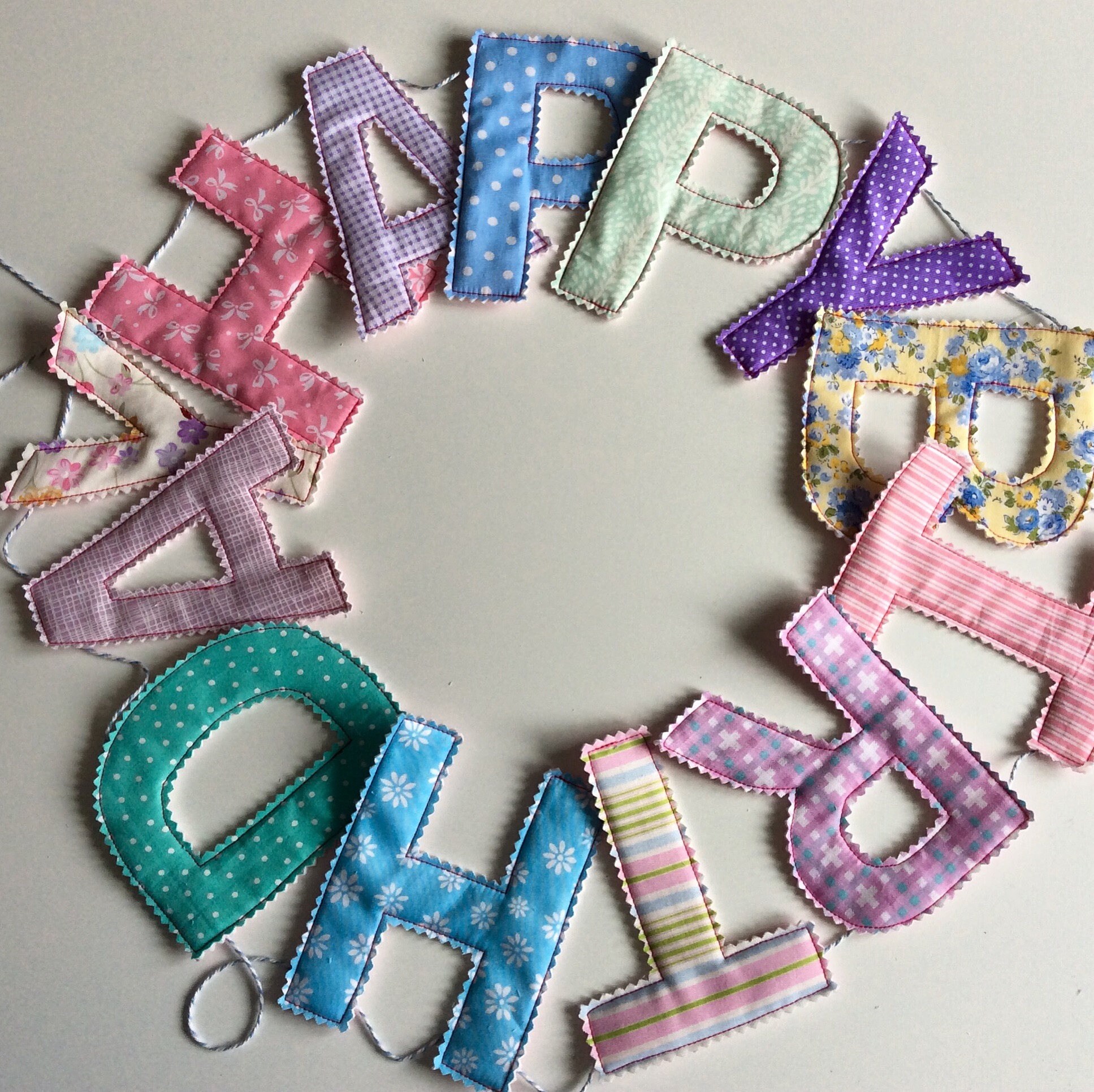 Happy Birthday Banner a Fabric Happy Birthday Banner. Happy Etsy