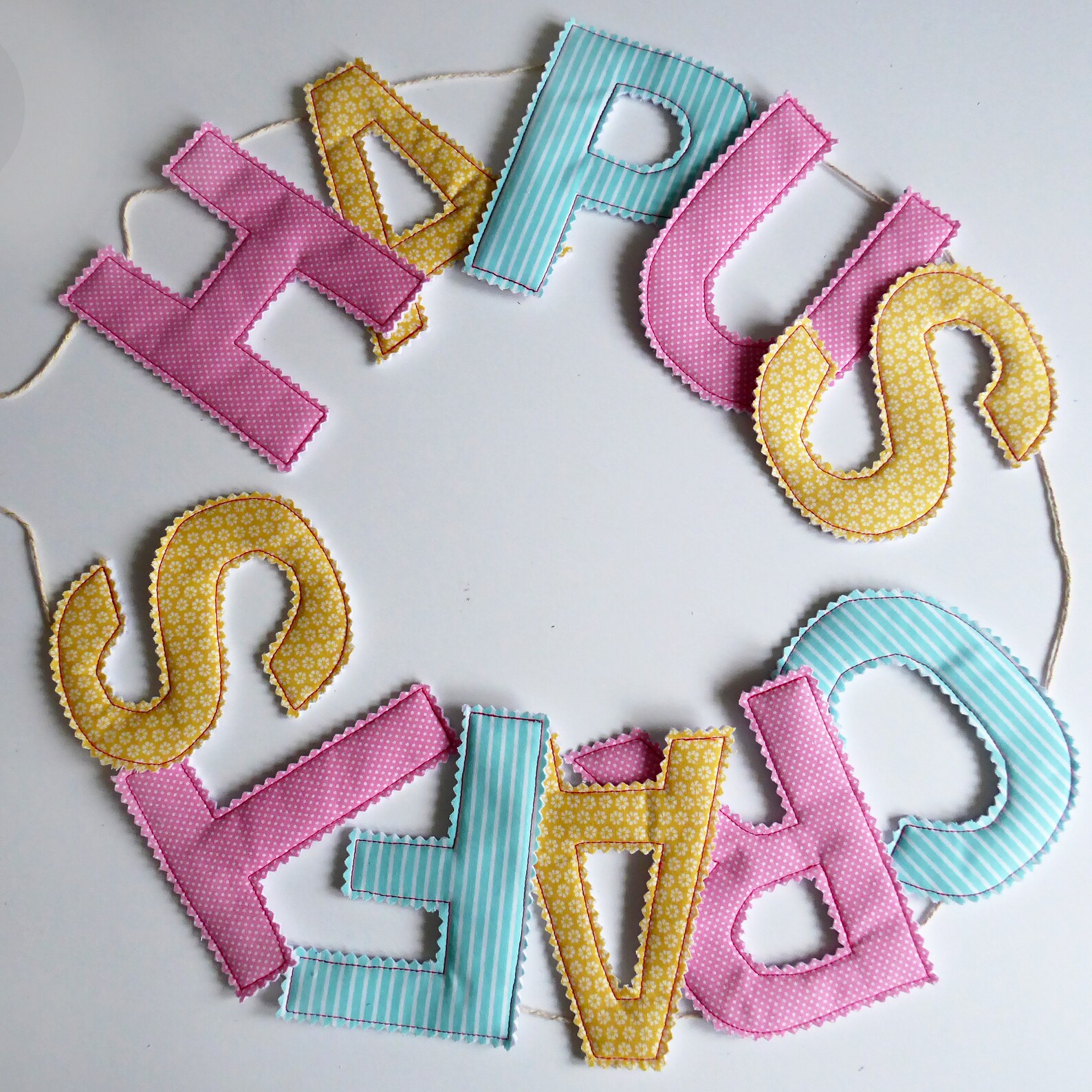 Happy Birthday Banner a Fabric Happy Birthday Banner. Happy Etsy