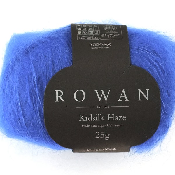 Rowan Kidsilk Haze, Electric #705, bright electric blue, mohair/silk laceweight yarn