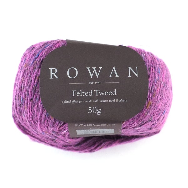 Rowan Felted Tweed Peony 183, magenta pink, merino, alpaca, viscose knitting yarn