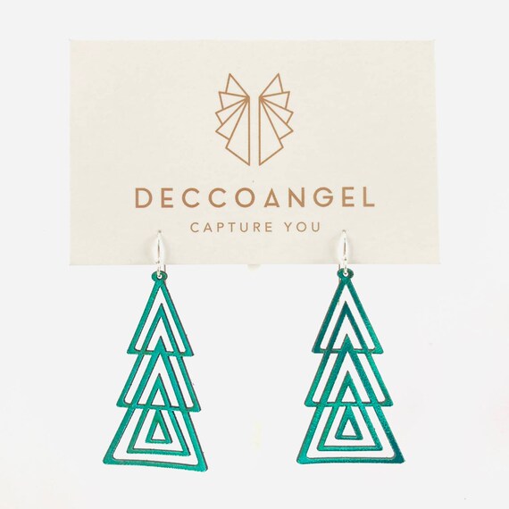 Orecchini A Goccia In Pelle A Forma Di Albero Di Natale, Leggeri E Grandi, Ipoallergenici, Regalo Per Donne E Ragazze Per Le Feste - 2