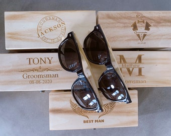 Groomsman Gift, Personalized Wood Sunglasses, Groomsmen Proposal, Gift for Groomsmen, Bachelor Party Gifts, Wedding Gift for Guys Wedding