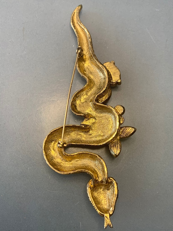 AMAZING VINTAGE SNAKE Extra Large Brooch, 1980's … - image 7