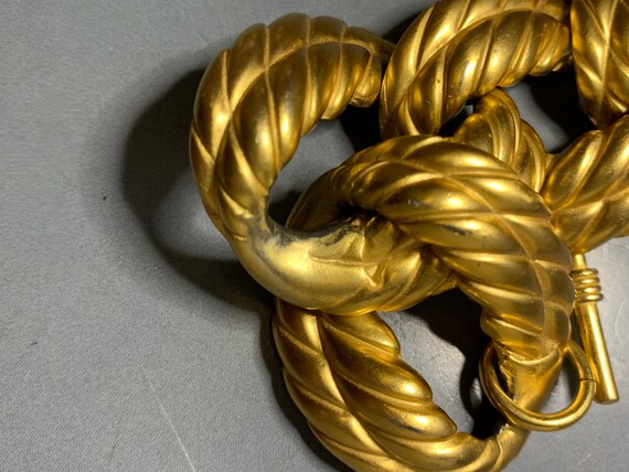 Vintage ANNE KLEIN Gold Tone Rope Intwined Design… - image 7