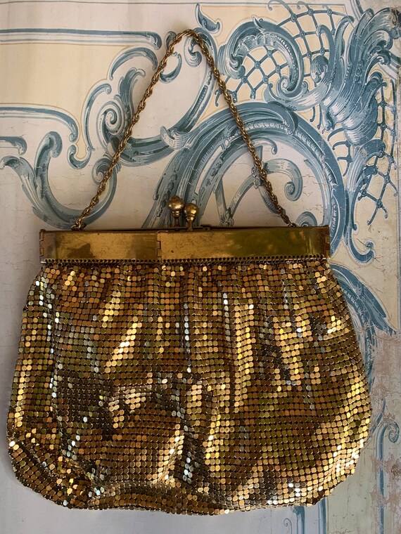 Antique 1920's Art Deco evening purse gilt metal m