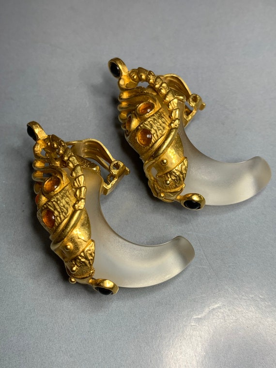 DESIGNER KALINGER Paris Signed Byzantine Glamor Gold Clear