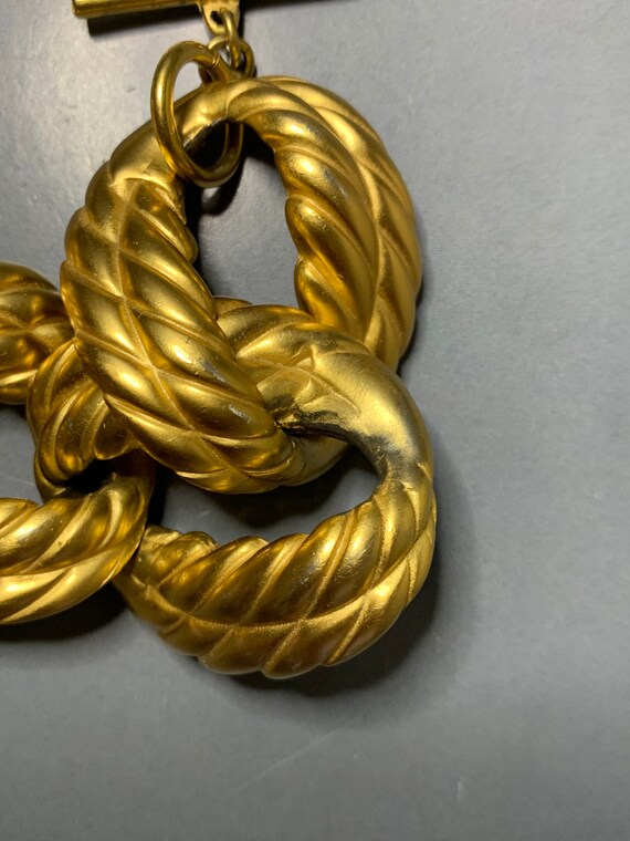 Vintage ANNE KLEIN Gold Tone Rope Intwined Design… - image 2