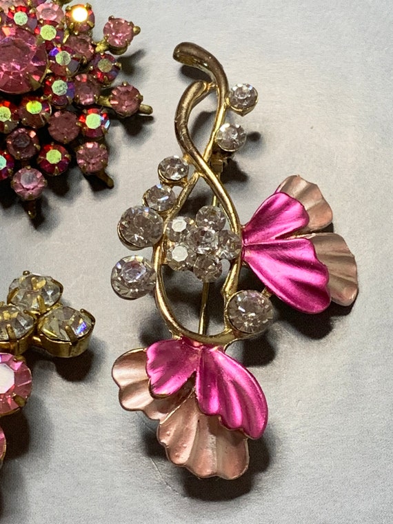 FABULOUS TRIO Of Vintage BROOCHES Flower Grape St… - image 7