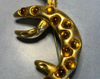 GIVENCHY ゴールドブローチ ヴィンテージ Givenchy ゴールド ライン