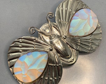 Beautiful ZOE COSTE FRANCE Reminiscence Vintage Silver Ornate Baroque Art Nouveau Style Butterfly Design Statement French Hair Clip Barrette