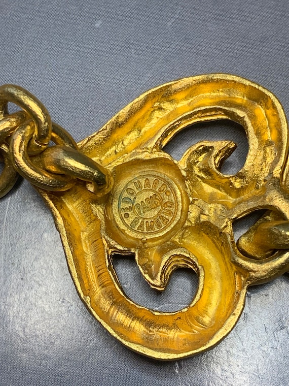 Edouard Rambaud エデュアールランボー　ゴールドハート　バングル Beautiful EDOUARD RAMBAUD PARIS Vintage Designer Matte Gold Metal