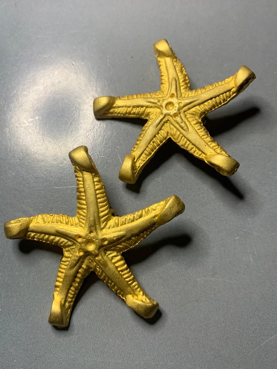 Amazing Huge STARFISH Vintage Gold Tone Beach Ocea