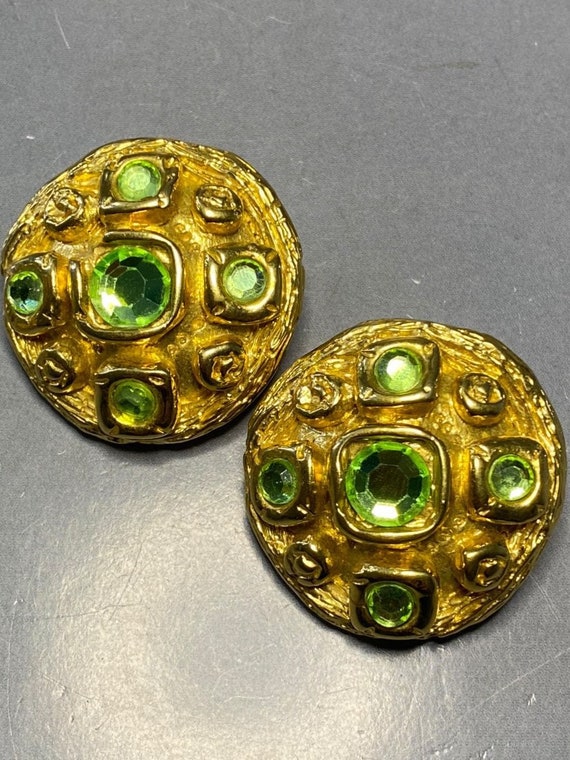 Boucles D'oreilles Vintage Jacky De G Paris - Clip Doré Rétro
