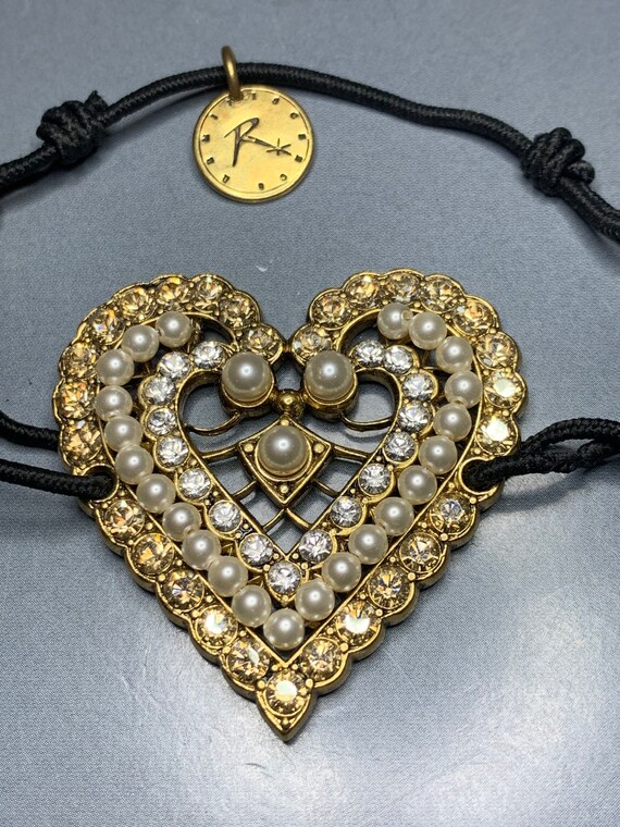 Bracelet Doré Avec Strass – Signé – Occasion élégant – Parfait Pour Soirée