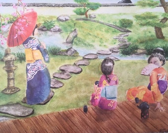 Japanese Garden Tea Ceremony Print