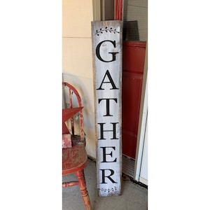 Gather Porch wood Welcome sign