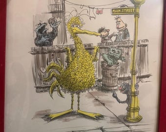 Original Art Dudley Sesame Street Big Bird & Friends Signed Lithograph 180/250