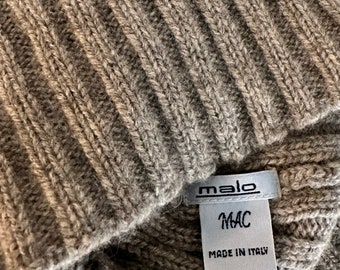 MALO CASHMERE Hat Skullcap Beanie MALO 100% Cashmere Grey Hat Skull Cap Gray Unisex