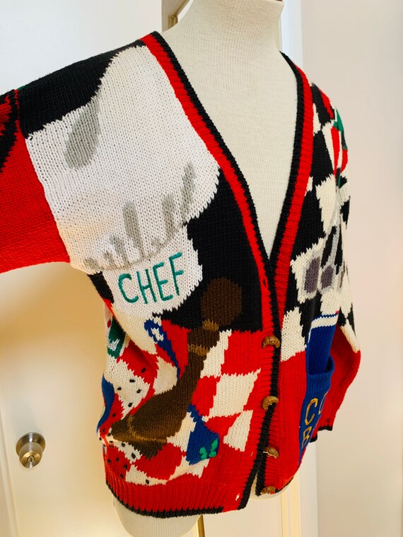 VINTAGE BellePoint Ramie/Cotton Chef Wine Cardigan