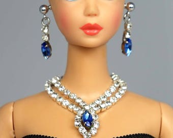 Handmade doll jewelry necklace earrings fits Barbie doll and 11.5/" dolls 855A