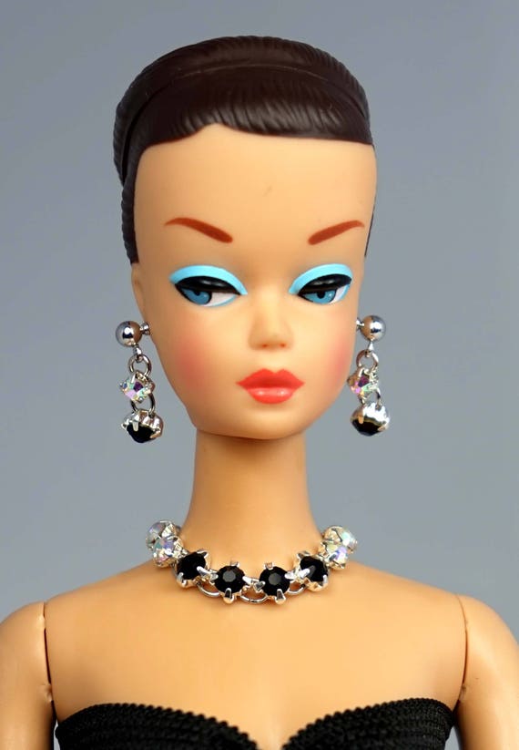 Barbie Doll Repro Vintage FR Handmade Necklace Earrings Jewelry Set NE1766