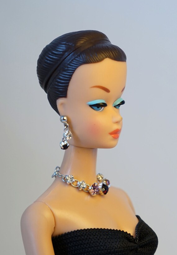 Barbie Doll Repro Vintage FR Handmade Necklace Earrings Jewelry Set NE100089