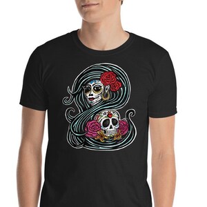 LA BROOKLYN Unisex Short-Sleeve Catrina Calavera Art T-Shirt