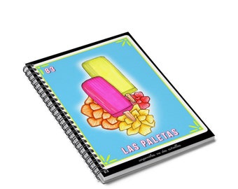 LAS PALETAS / Serpenthes vs Dos Estrellas Loteria / Popsicles Art Spiral Notebook  Ruled Line
