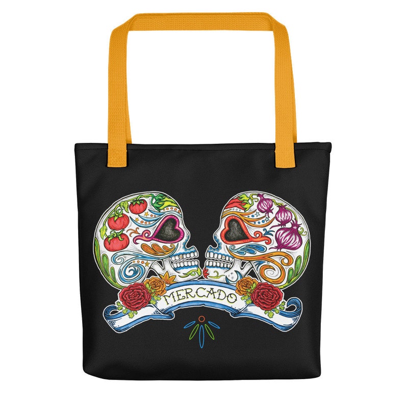 SKULL MERCADO / Grocery Veg Latinx Market Tote Bag - Etsy