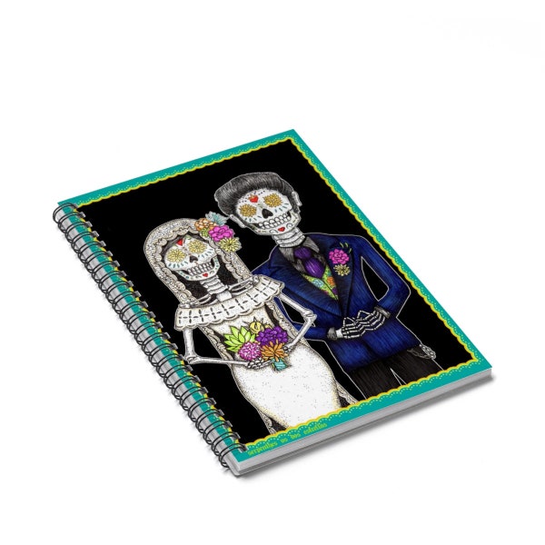 AMOR ETERNO / Calavera Wedding Couple / Lined Spiral Notebook