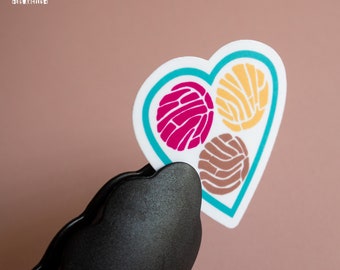 Pan Dulce Amor / Concha Mexican Bread Heart Vinyl Waterproof Sticker, Latinx Stickers for Stationery, Notebooks, Waterbotte, etc