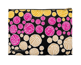 Concha / Mexican Pan Dulce Flat Zippered Accessory Pouch