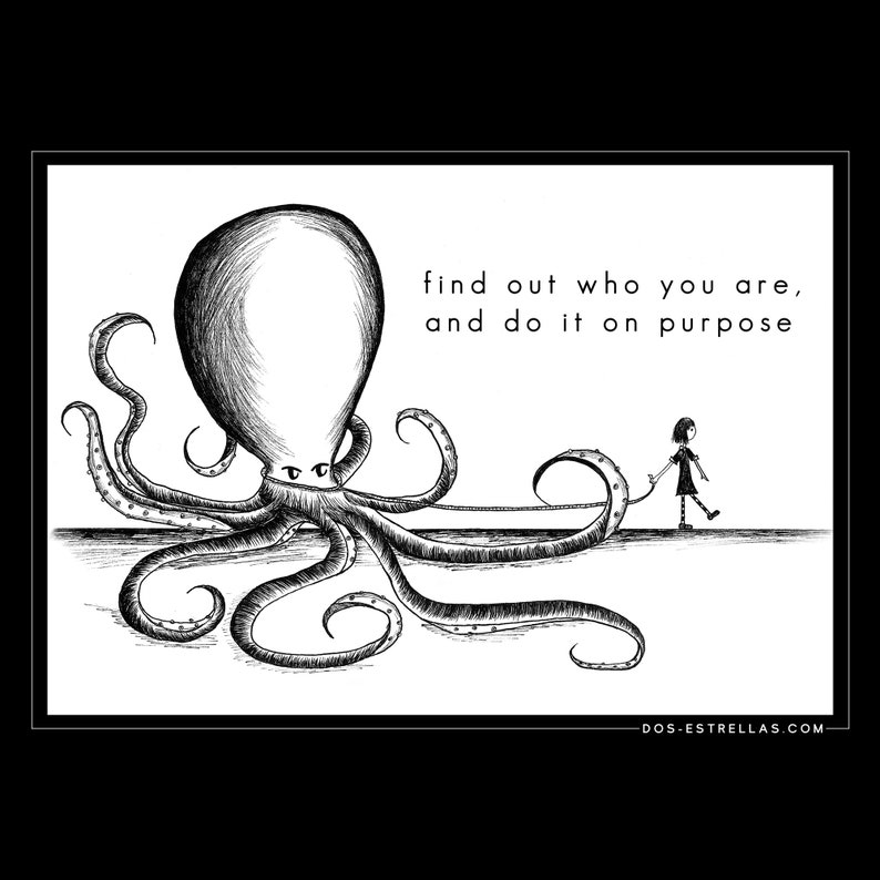 ABBY and SAM / Octopus Be Yourself Quote Art Tote Bag - Etsy