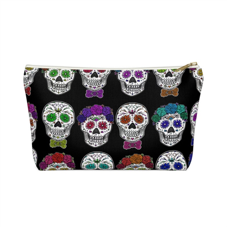 CALAVERA / Sugar Skulls / Serpenthes Latinx Art Accessory Pouch with T-Bottom image 5