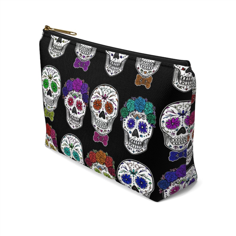 CALAVERA / Sugar Skulls / Serpenthes Latinx Art Accessory Pouch with T-Bottom image 1