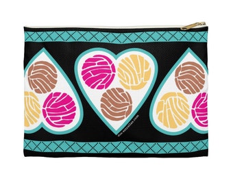 Concha Heart / Pan Dulce Art Zip Accessory Pouch