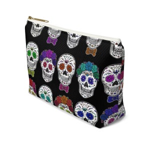 CALAVERA / Sugar Skulls / Serpenthes Latinx Art Accessory Pouch with T-Bottom image 7