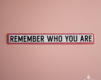 REMEMBER Who You Are / Text Pink Motorcycle Patch Vinyl Waterproof Sticker / Latinx Stickers for Stationery, Notebooks, Water bottle etc