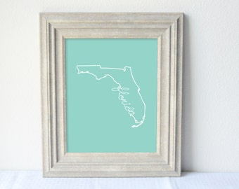 Printable Florida State Art Print 8x10 Digital Wall Art Gift