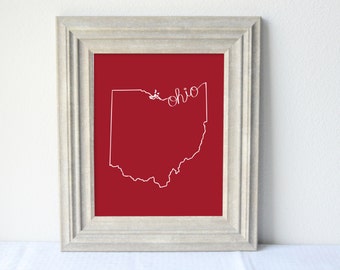 Printable Ohio State Art Print 8x10 Digital Wall Art Gift