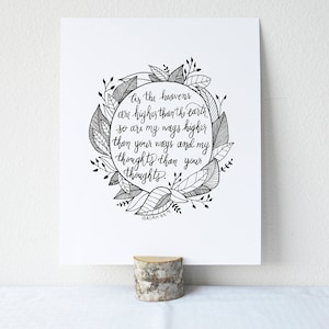 Isaiah 55:9 Printable Bible Verse Art Print 8x10 Digital Wall Art Gift